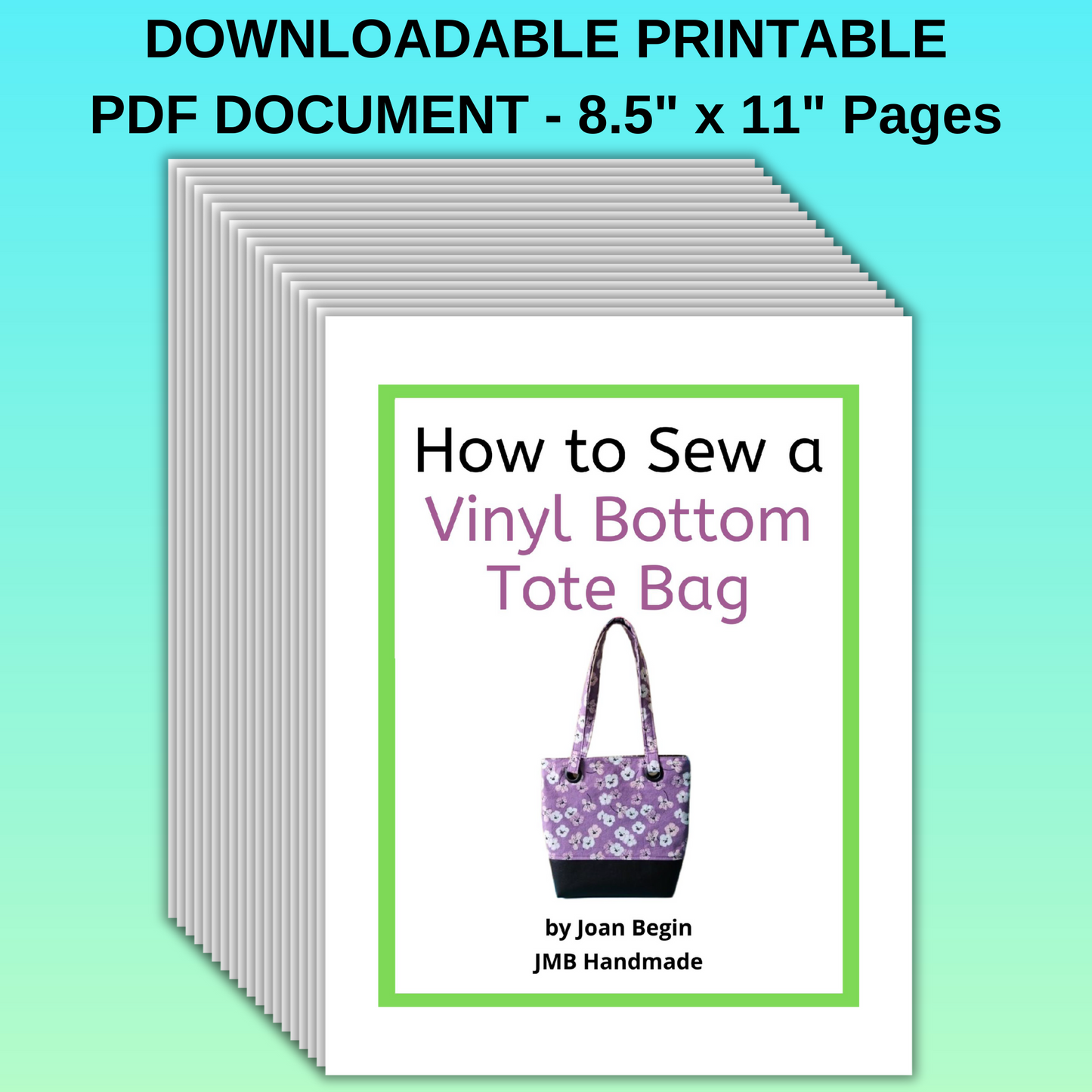 Vinyl Bottom Tote Bag Sewing Tutorial / Tote Bag Sewing Pattern / Tote Bag with Vinyl Bottom Sewing Pattern / Handbag Sewing Printable