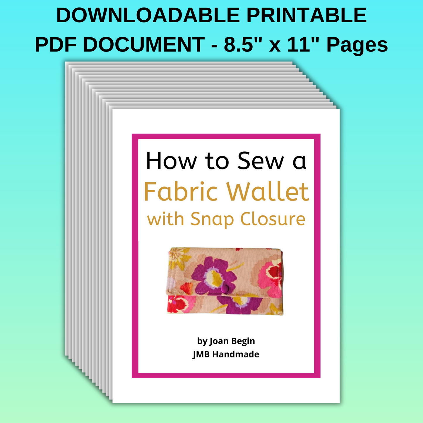 Fabric Wallet Sewing Tutorial / Fabric Wallet Sewing Pattern / DIY Fabric Wallet / Fabric Wallet with Snap Closure Sewing Printable / Wallet