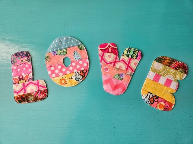 DIY Quilted Patchwork Letters Sewing Tutorial - Easy Applique - (PDF Pattern)