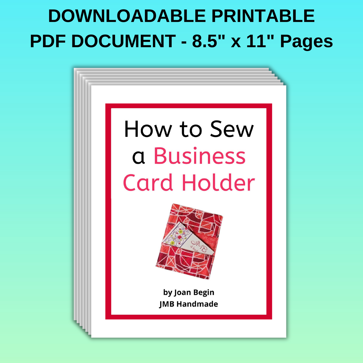 Fabric Business Card Holder Sewing Pattern / Gift Card Wallet Sewing Tutorial / DIY Card Holder Pattern / PDF Download / Sewing Printable
