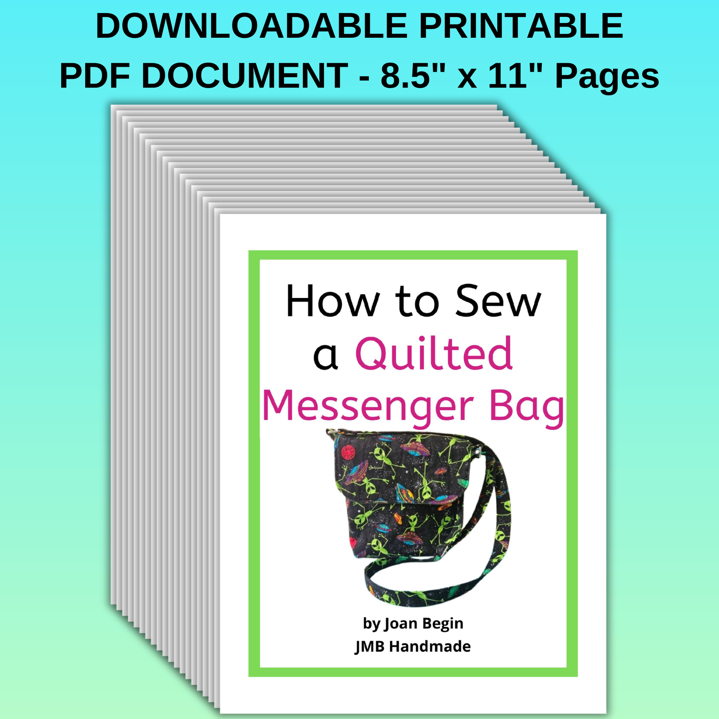 Quilted Messenger Bag Sewing Pattern: Crossbody Sling Tutorial (PDF)