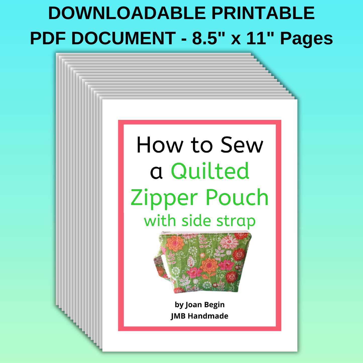 Quilted Zipper Pouch Sewing Pattern: Flat Bottom Bag Tutorial (PDF Download)