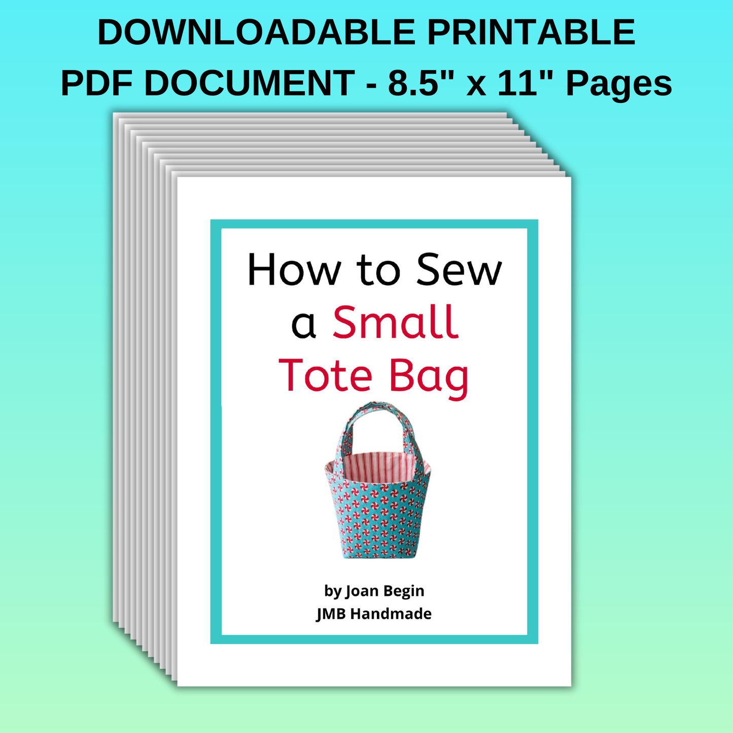 Small Tote Bag Sewing Tutorial / DIY Mini Tote Bag Sewing Pattern / How to Sew a Little Tote Bag / Sewing Printable / PDF Download