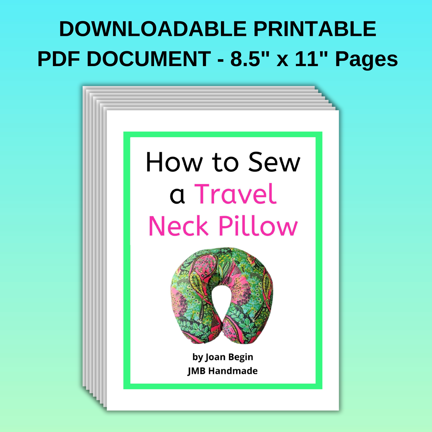 Neck Support Pillow Sewing Tutorial / Neck Pillow Sewing Pattern / DIY Neck Pillow Pattern / Neck Pillow Template Included / PDF Download