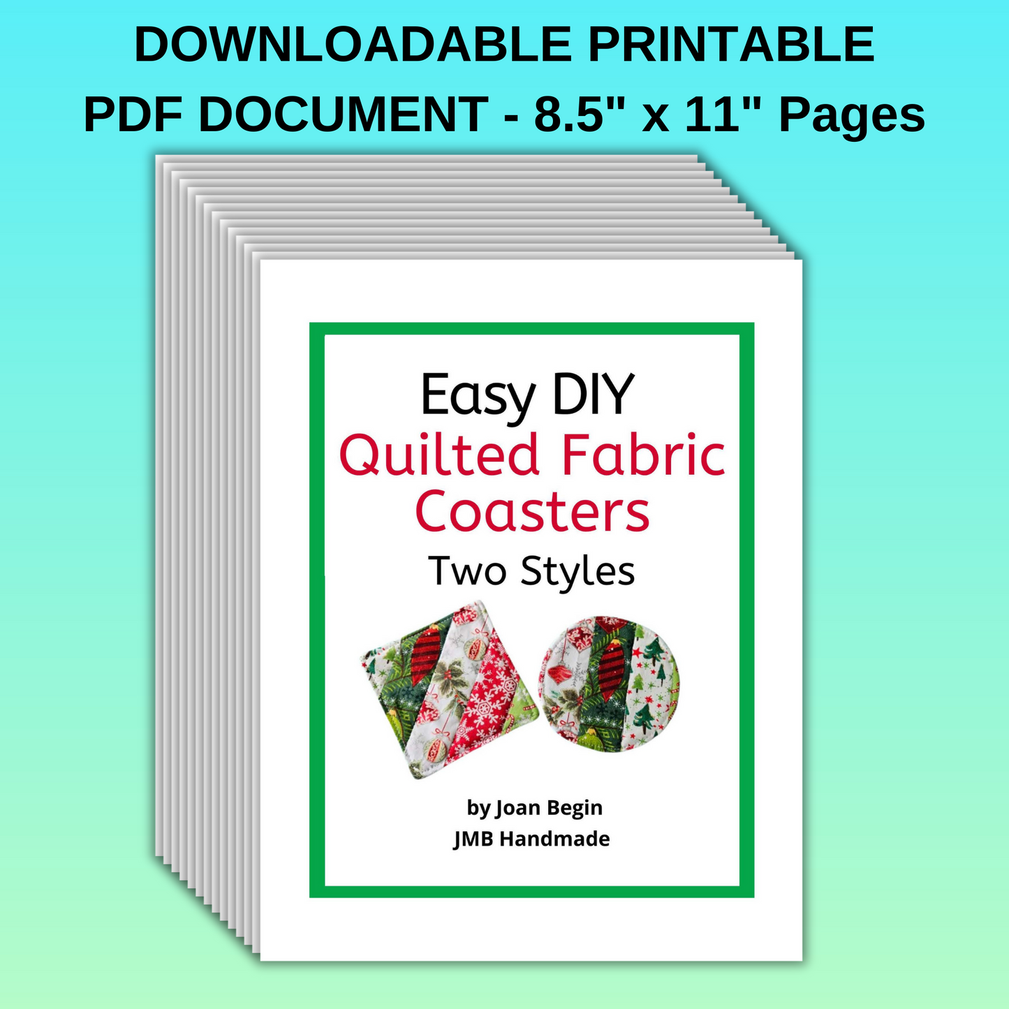 Easy DIY Quilted Fabric Coasters Sewing Tutorial / Quilted Coasters Pattern / Coasters Sewing Pattern / PDF Pattern / Scrap Fabric Pattern