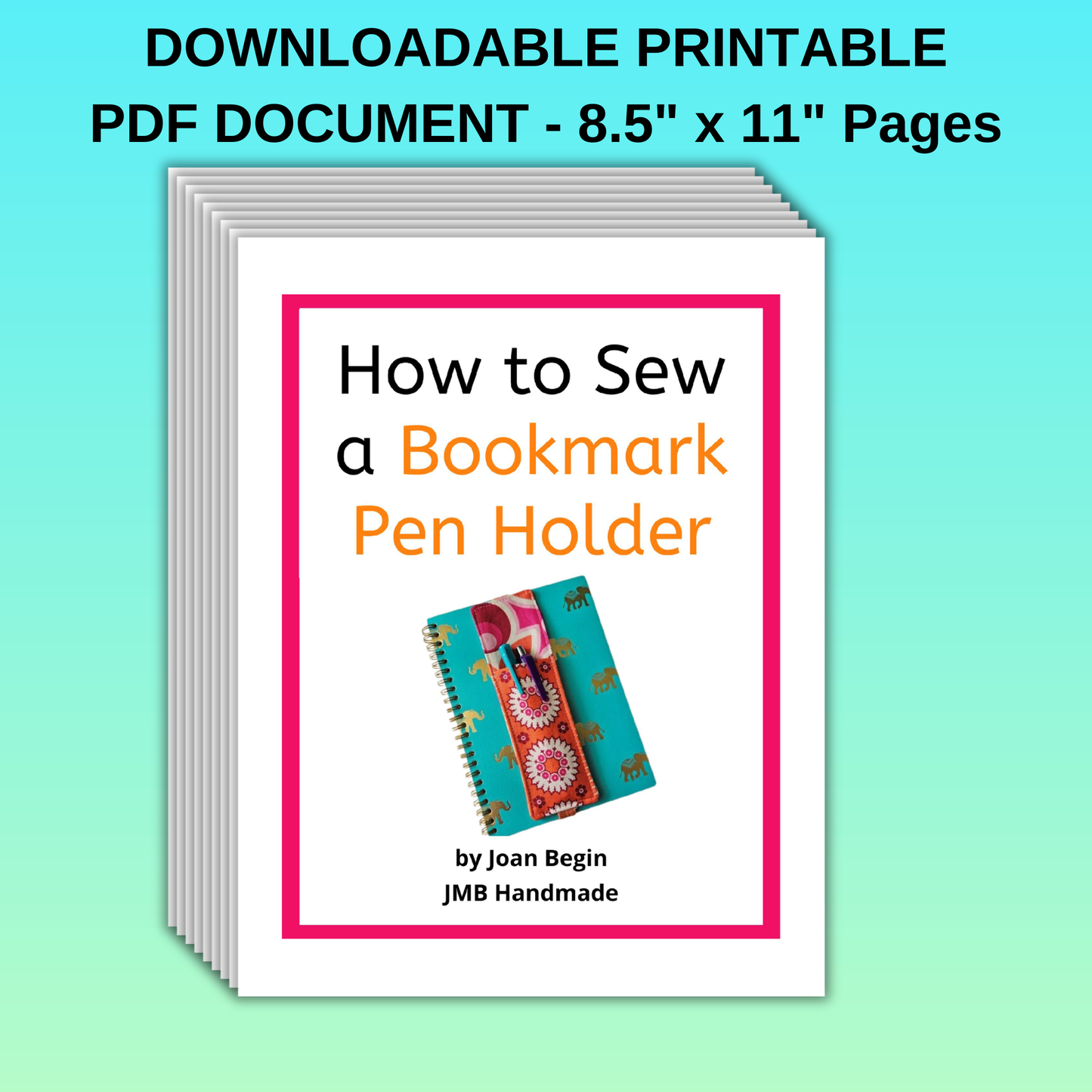 Fabric Bookmark Pen Holder Sewing Tutorial (PDF Pattern)