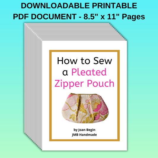 Pleated Zipper Pouch Sewing Tutorial / Pleated Pouch Sewing Pattern / DIY Pleated Zipper Pouch / Zipper Pouch Pattern / PDF Download