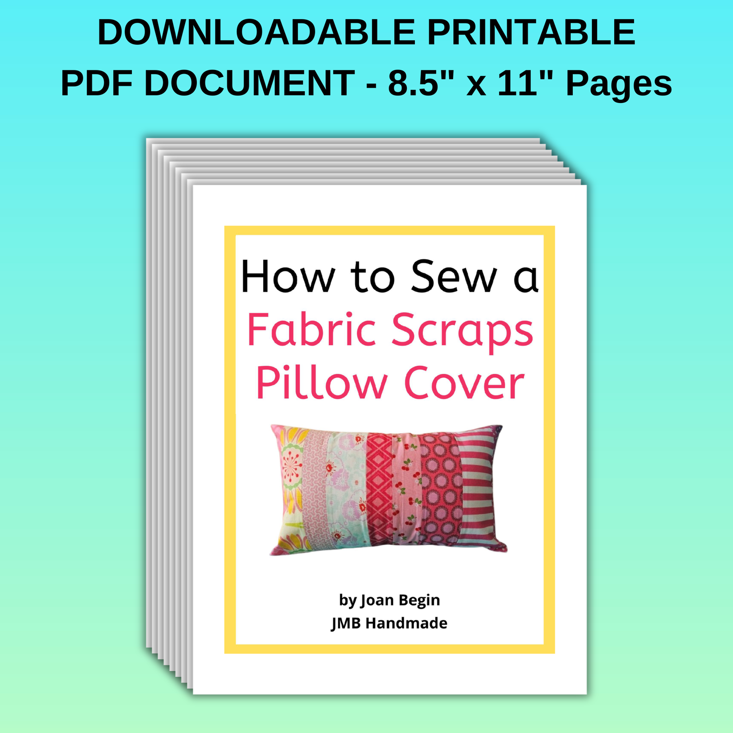 Fabric Scraps Envelope Pillow Cover Sewing Pattern (PDF Download)