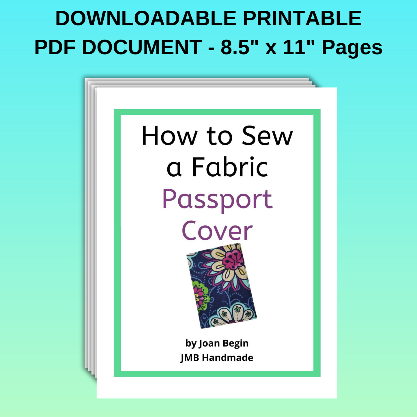 Fabric Passport Cover Sewing Tutorial / Passport Cover Pattern / Passport Cover Sewing Pattern / DIY Passport Cover / Sewing Printable