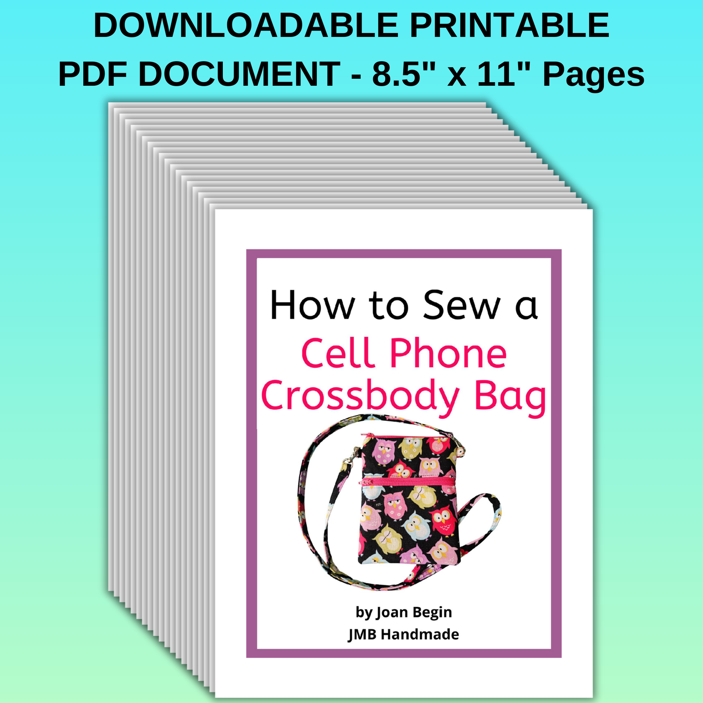 DIY Crossbody Cell Phone Purse Sewing Tutorial / Cell Phone Crossbody Bag Sewing Pattern / Cell Phone Case Pattern / Sewing Printable / PDF