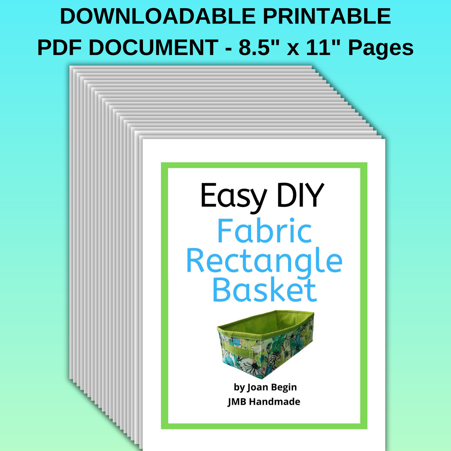 Easy DIY Fabric Rectangle Basket Sewing Tutorial / Rectangle Basket Sewing Pattern / Rectangle Basket Sewing Printable / Basket Pattern