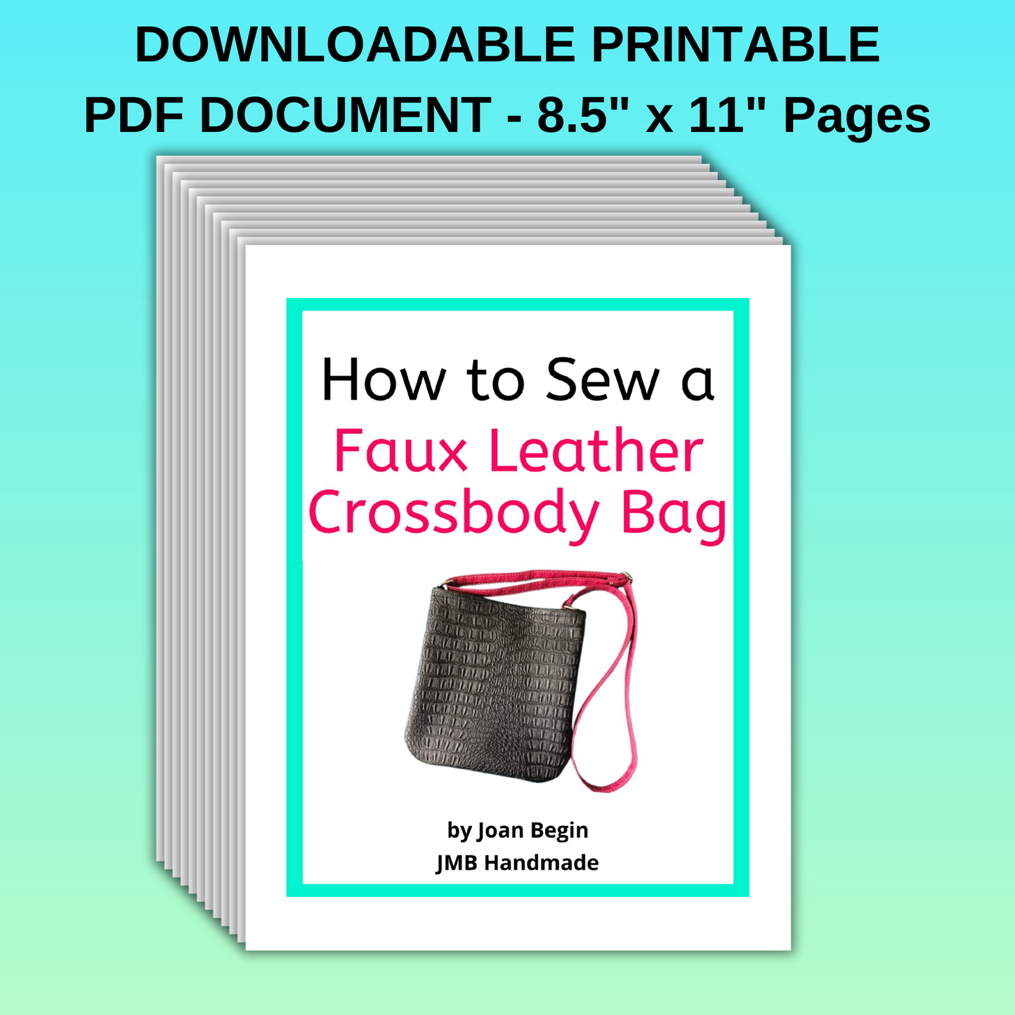 Simple Faux Leather Crossbody Bag Sewing Tutorial - PDF Pattern - Sewing Pattern - Sewing Printable