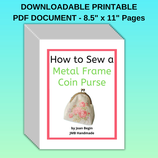 Metal Frame Coin Purse Sewing Tutorial / DIY Frame Coin Purse / Clutch Purse Pattern / Kiss Clasp Coin Purse Pattern / PDF Download