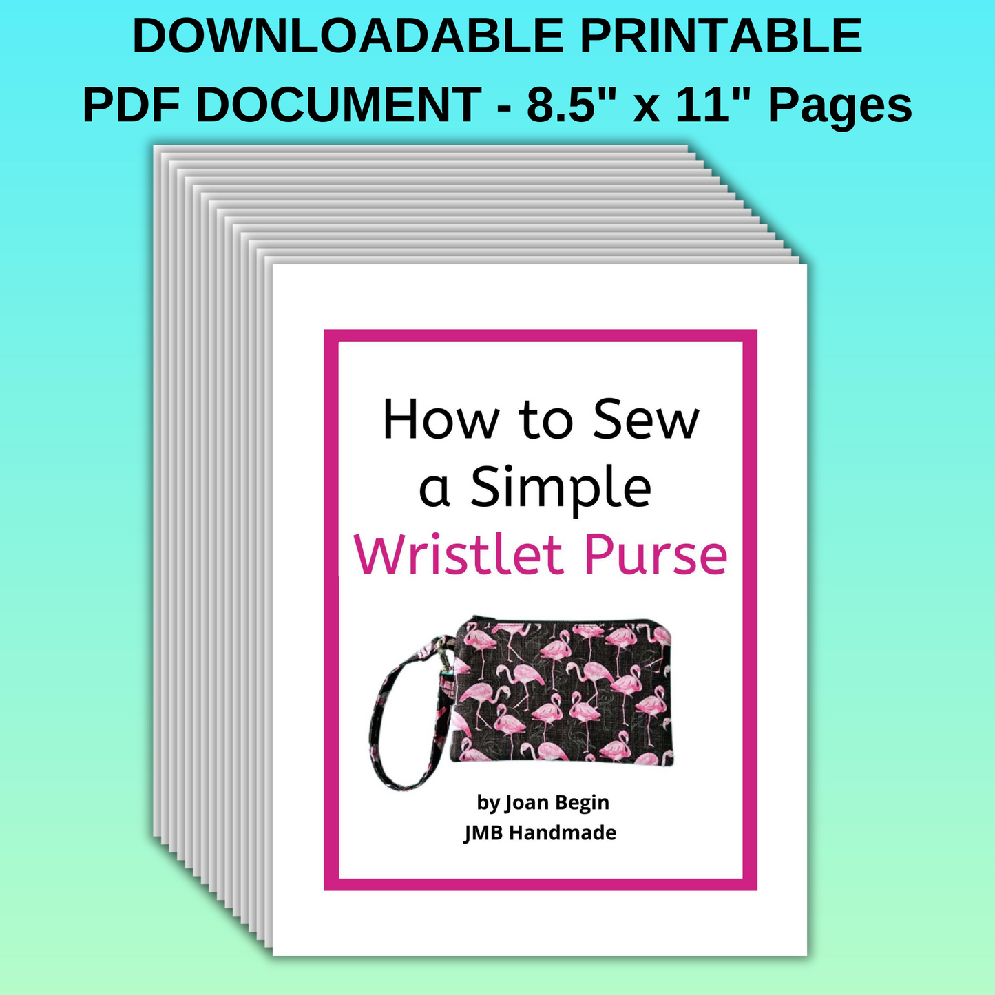 Simple Wristlet Purse Sewing Tutorial / Wristlet Sewing Pattern / Wristlet Purse Sewing Printable / Wristlet Bag Pattern / Sewing Pattern