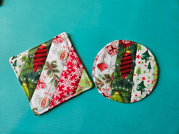 Easy DIY Quilted Fabric Coasters Sewing Tutorial / Quilted Coasters Pattern / Coasters Sewing Pattern / PDF Pattern / Scrap Fabric Pattern