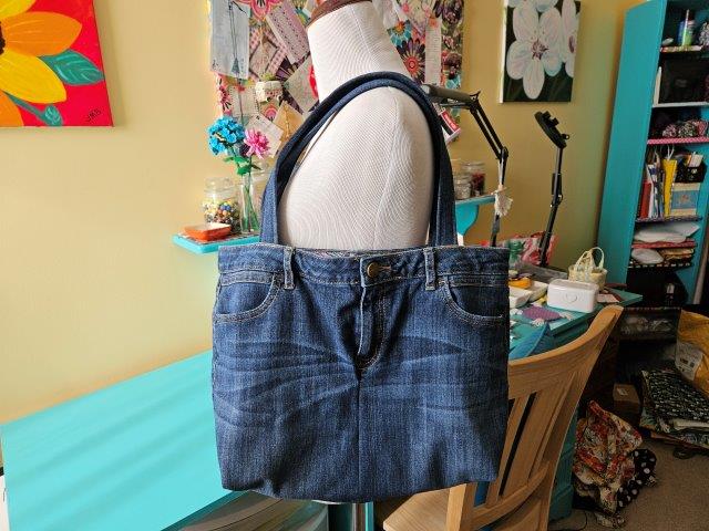 Denim Handbag Sewing Pattern / Denim Handbag Out of Jeans / Denim Jeans Upcycled / DIY Handbag Sewing Tutorial / Handbag Sewing Pattern PDF