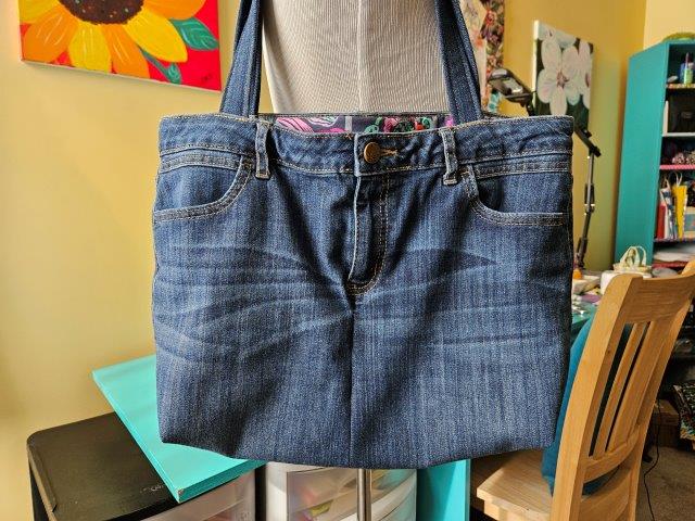 Denim Handbag Sewing Pattern / Denim Handbag Out of Jeans / Denim Jeans Upcycled / DIY Handbag Sewing Tutorial / Handbag Sewing Pattern PDF