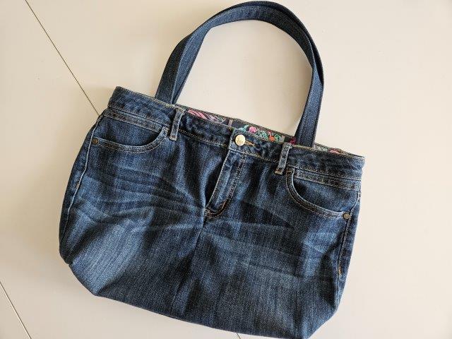 Denim Handbag Sewing Pattern / Denim Handbag Out of Jeans / Denim Jeans Upcycled / DIY Handbag Sewing Tutorial / Handbag Sewing Pattern PDF