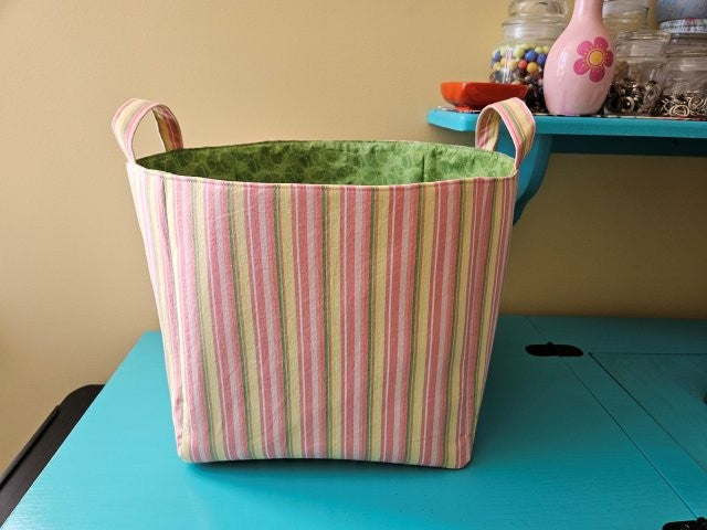 Square Fabric Storage Basket Sewing Tutorial / Square Fabric Basket Sewing Pattern / DIY Square Basket / Sewing Printable / PDF Download