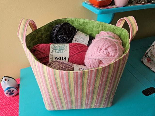 Square Fabric Storage Basket Sewing Tutorial / Square Fabric Basket Sewing Pattern / DIY Square Basket / Sewing Printable / PDF Download