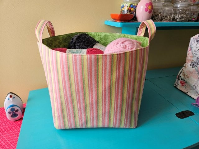 Square Fabric Storage Basket Sewing Tutorial / Square Fabric Basket Sewing Pattern / DIY Square Basket / Sewing Printable / PDF Download