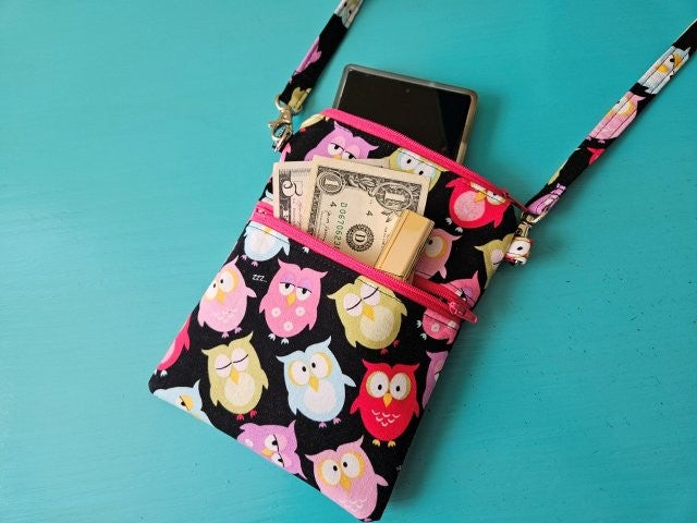 DIY Crossbody Cell Phone Purse Sewing Tutorial / Cell Phone Crossbody Bag Sewing Pattern / Cell Phone Case Pattern / Sewing Printable / PDF