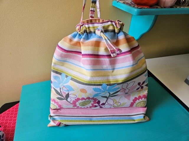 Upcycled Shower Curtain Drawstring Backpack Sewing Tutorial (PDF Pattern)