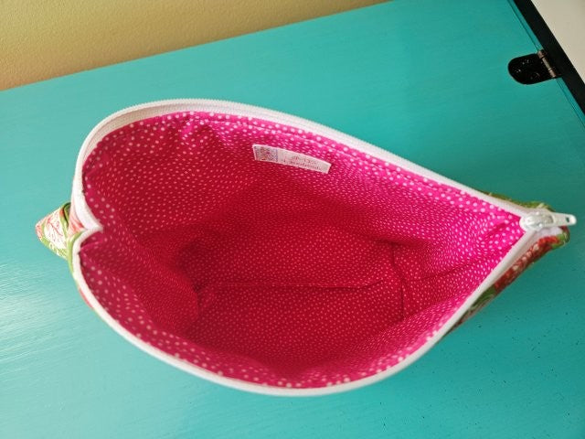 Quilted Zipper Pouch Sewing Pattern: Flat Bottom Bag Tutorial (PDF Download)