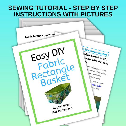 Easy DIY Fabric Rectangle Basket Sewing Tutorial / Rectangle Basket Sewing Pattern / Rectangle Basket Sewing Printable / Basket Pattern