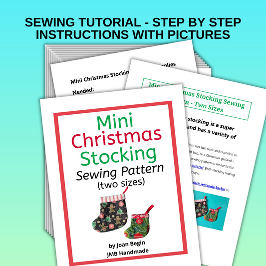 Mini Christmas Stocking Sewing Pattern - Two Sizes / Mini Christmas Stocking Pattern / Mini Stocking Sewing Tutorial / Stocking Templates