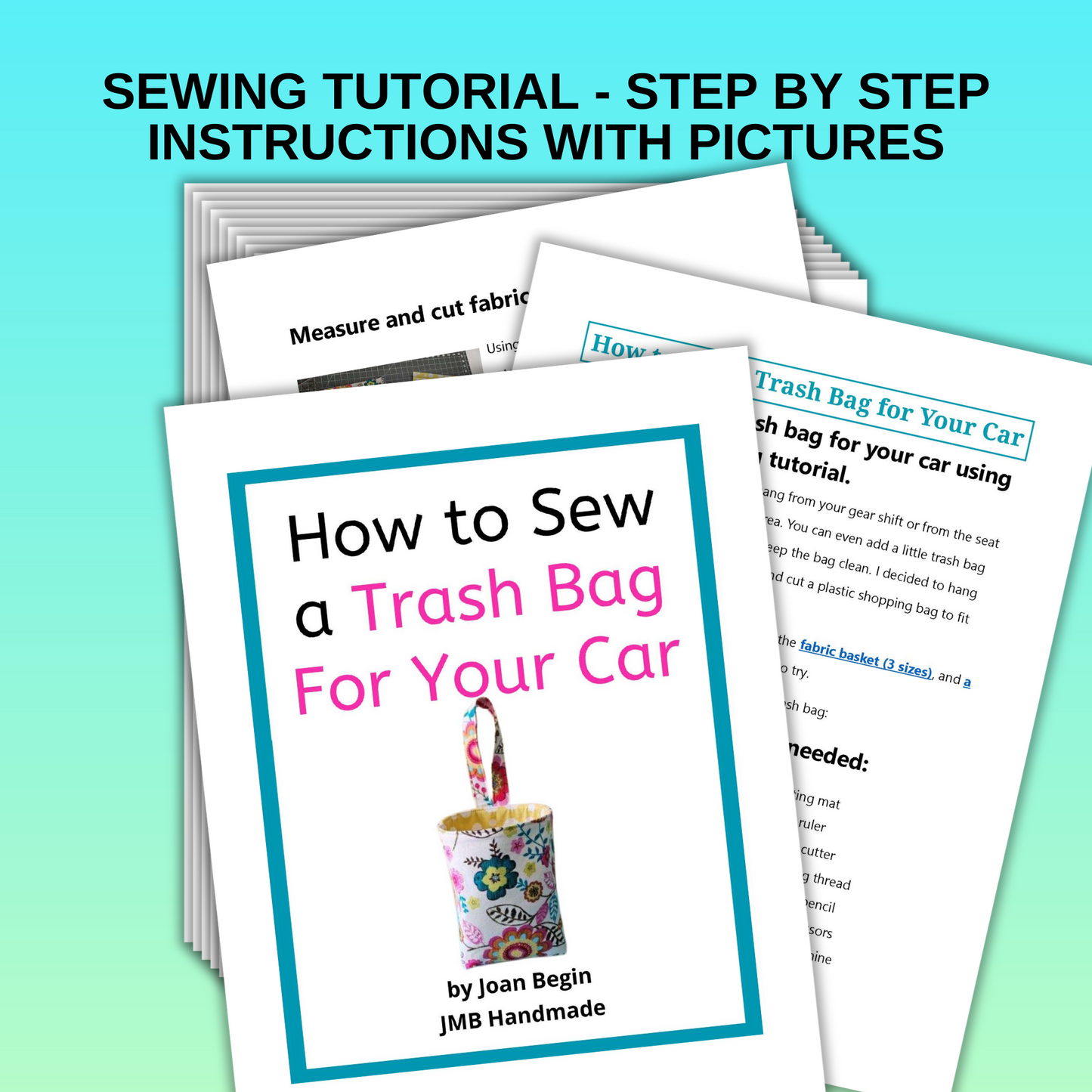 How to Sew a Car Trash Bag Sewing Tutorial / DIY Car Trash Bag / Fabric Trash Bag Pattern / Trash Bag Sewing Pattern / Sewing Pattern