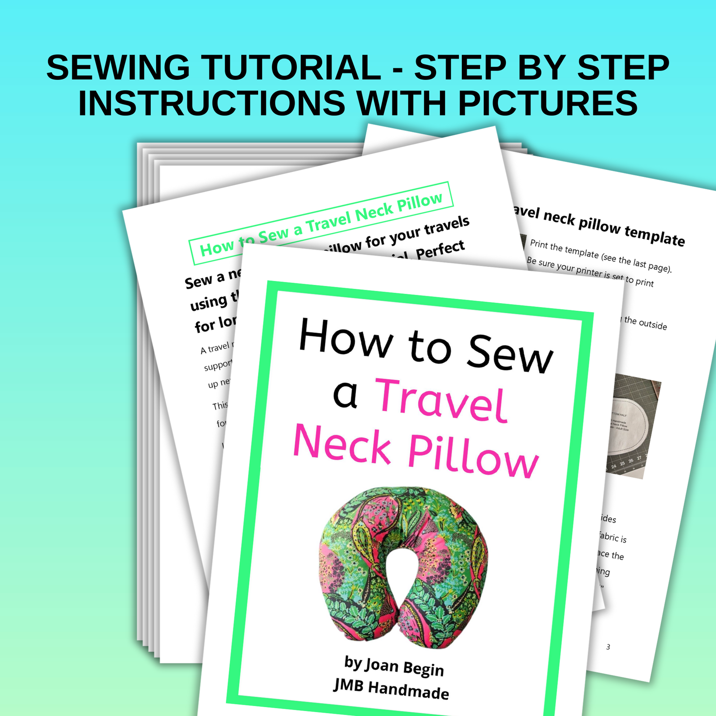 Neck Support Pillow Sewing Tutorial / Neck Pillow Sewing Pattern / DIY Neck Pillow Pattern / Neck Pillow Template Included / PDF Download