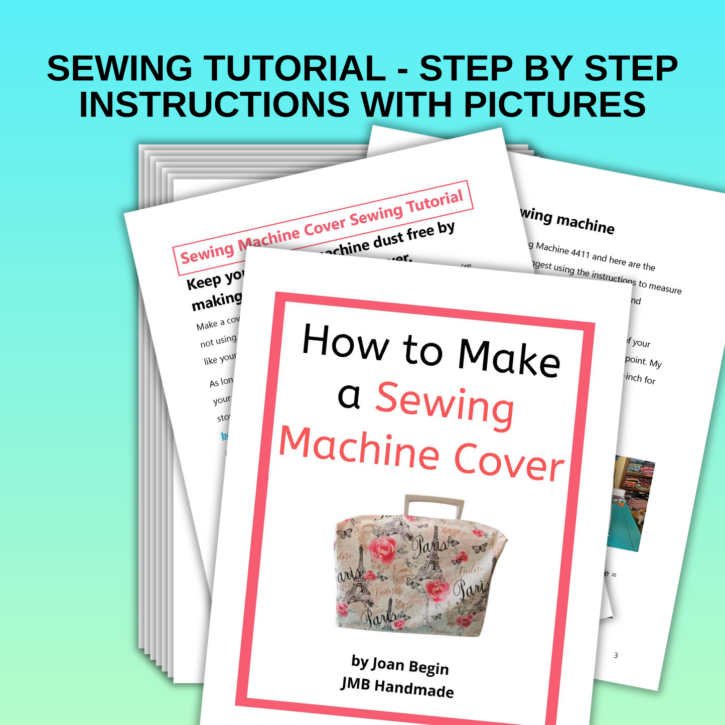 Sewing Machine Cover Sewing Tutorial / DIY Sewing Machine Cover / Sewing Machine Cover Sewing Pattern / Sewing Printable