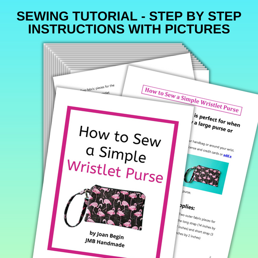 Simple Wristlet Purse Sewing Tutorial / Wristlet Sewing Pattern / Wristlet Purse Sewing Printable / Wristlet Bag Pattern / Sewing Pattern