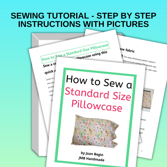 Standard Size Pillowcase Pattern / DIY Pillow Cover / Pillowcase Sewing Tutorial / Easy Pillowcase Pattern / For Beginners Sewing Printable