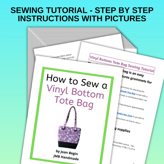 Vinyl Bottom Tote Bag Sewing Tutorial / Tote Bag Sewing Pattern / Tote Bag with Vinyl Bottom Sewing Pattern / Handbag Sewing Printable