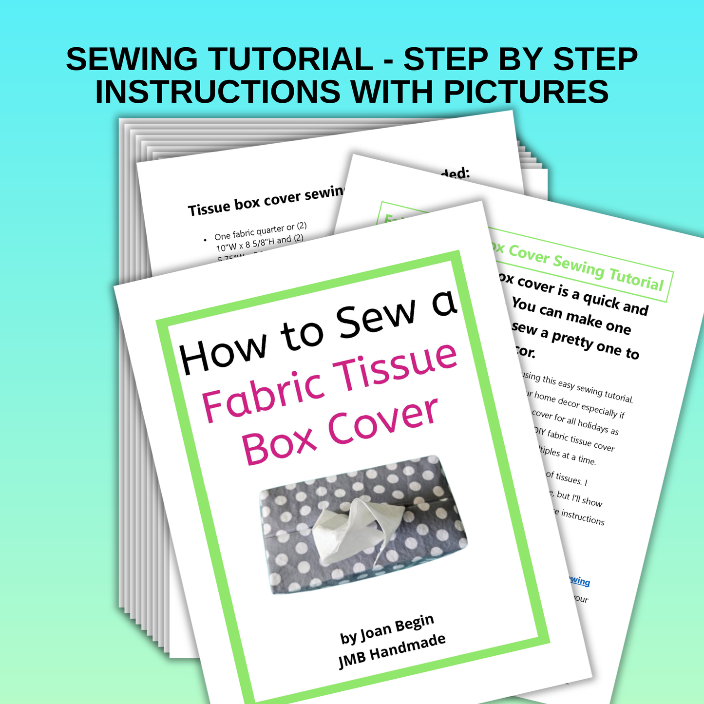 Fabric Tissue Box Cover Sewing Tutorial: Quick DIY Pattern (PDF)