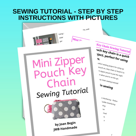 Mini Zipper Pouch Key Chain Sewing Tutorial / Mini Zipper Pouch Key Chain Pattern / Key Chain Pattern / Sewing Printable / Pouch Pattern