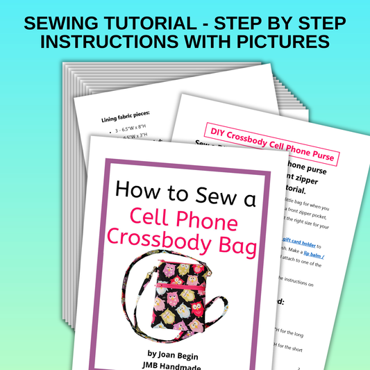 DIY Crossbody Cell Phone Purse Sewing Tutorial / Cell Phone Crossbody Bag Sewing Pattern / Cell Phone Case Pattern / Sewing Printable / PDF