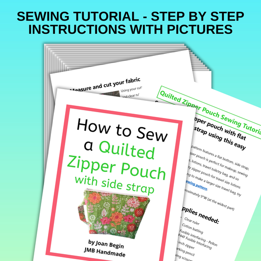 Quilted Zipper Pouch Sewing Pattern: Flat Bottom Bag Tutorial (PDF Download)
