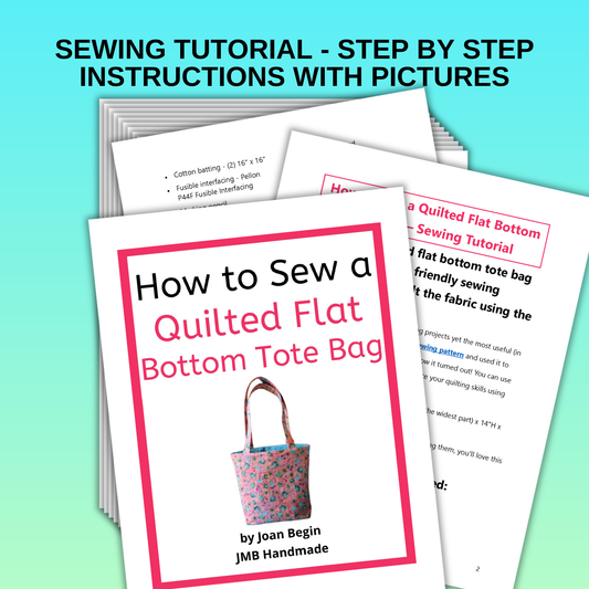 Quilted Tote Bag Sewing Pattern: Flat Bottom Lined Bag Tutorial (PDF)