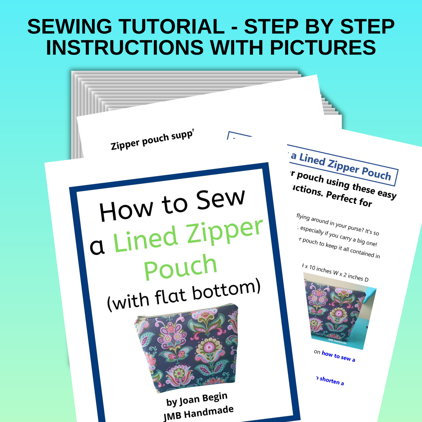 Lined Zipper Pouch Sewing Tutorial / Zipper Pouch Pattern / Zipper Pouch Sewing Pattern / Zipper Pouch Bag Pattern / Sewing Printable