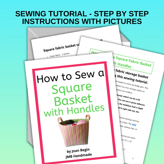 Square Fabric Storage Basket Sewing Tutorial / Square Fabric Basket Sewing Pattern / DIY Square Basket / Sewing Printable / PDF Download