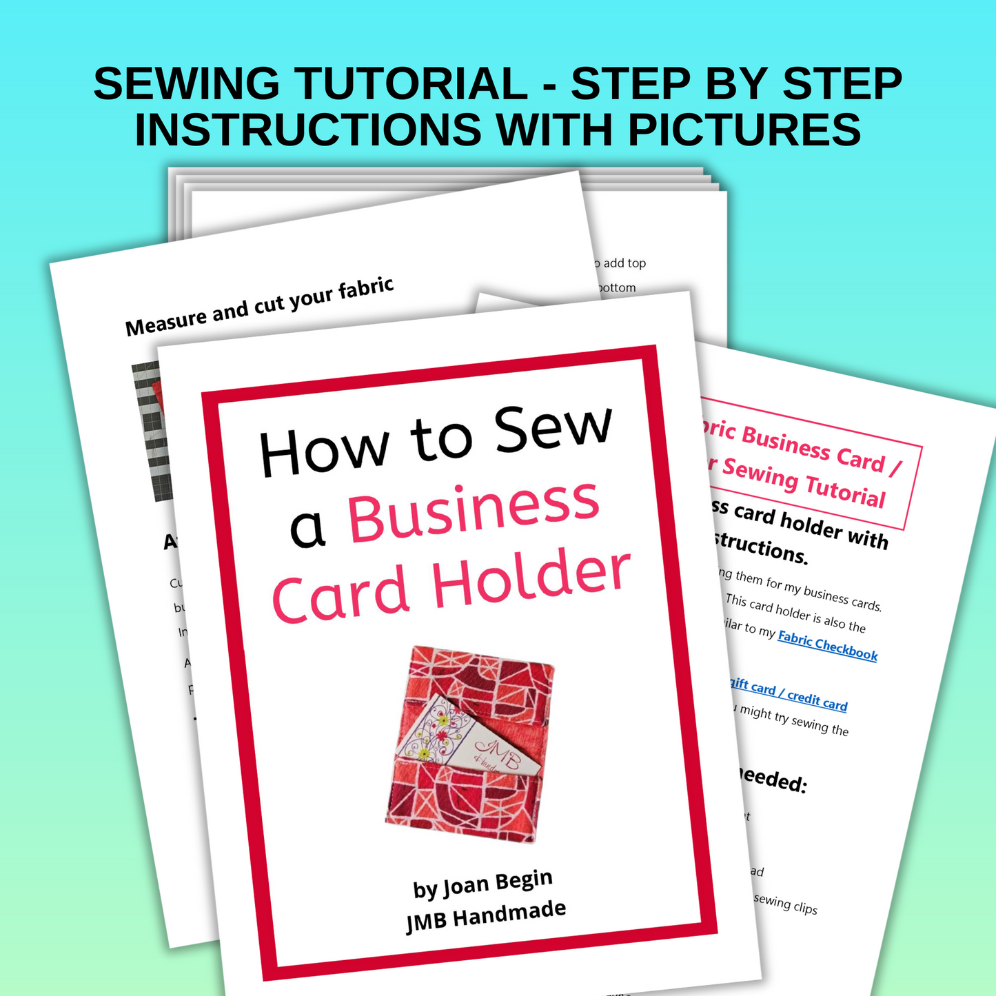 Fabric Business Card Holder Sewing Pattern / Gift Card Wallet Sewing Tutorial / DIY Card Holder Pattern / PDF Download / Sewing Printable