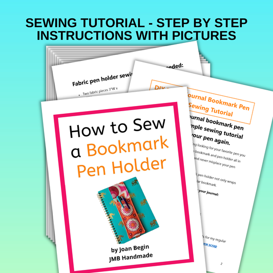 Fabric Bookmark Pen Holder Sewing Tutorial (PDF Pattern)
