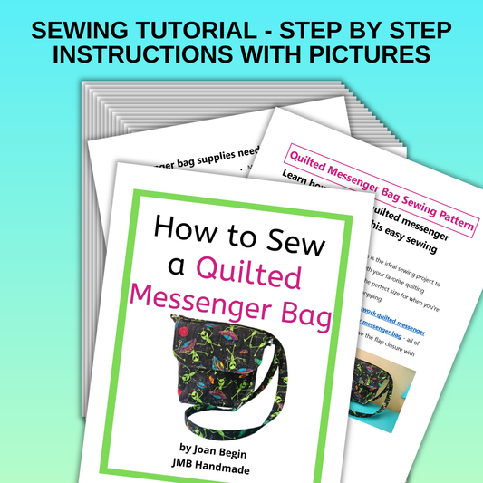 Quilted Messenger Bag Sewing Pattern: Crossbody Sling Tutorial (PDF)
