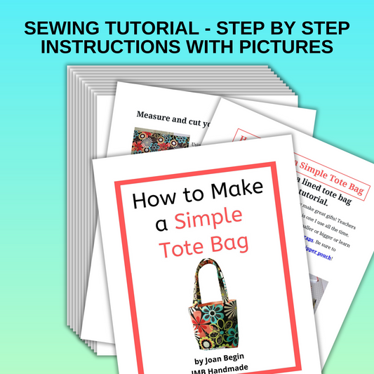 How to Make a Simple Tote Bag Sewing Tutorial / Sewing Printable / Bag Sewing Pattern / Purse Sewing Pattern