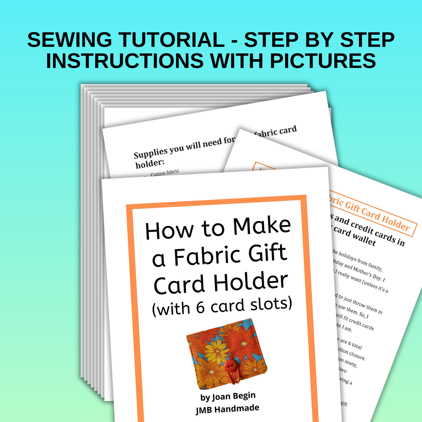 How to Make a Fabric Gift Card Credit Card Holder Sewing Tutorial / Gift Card Holder Pattern / Sewing Pattern / Business Card Holder Pattern