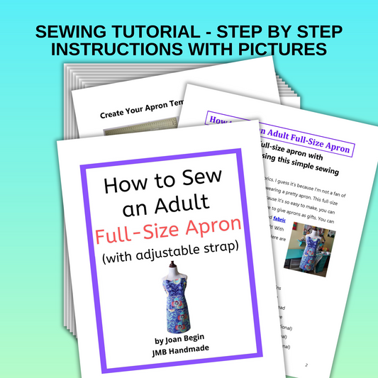 Adult Full-Size Apron Sewing Tutorial / Apron Sewing Pattern / Apron Pattern / Apron Pattern Printable / Women's Apron / Sewing Printable