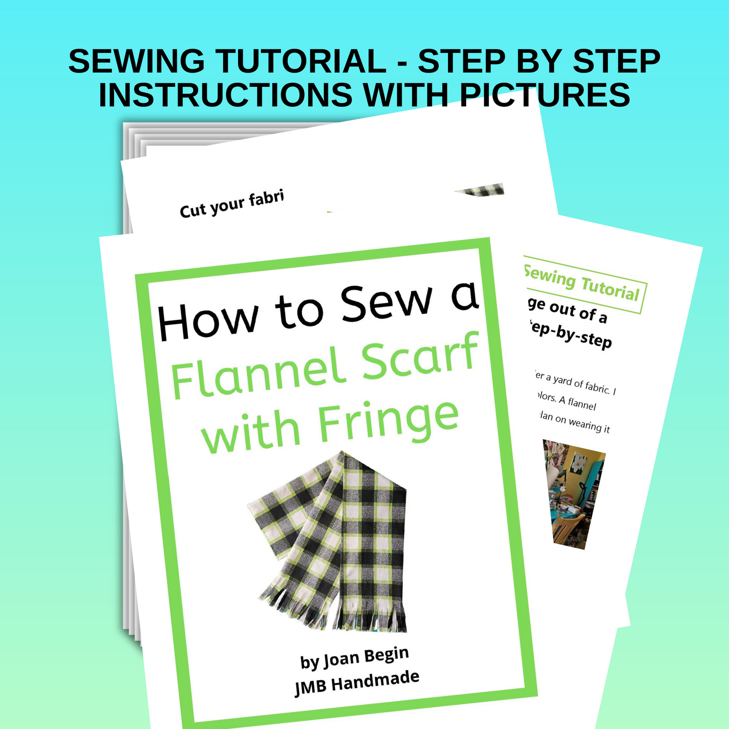 Flannel Scarf with Fringe Sewing Tutorial / DIY Flannel Scarf / Flannel Scarf with Fringe Sewing Pattern / Scarf Pattern / Sewing Printable